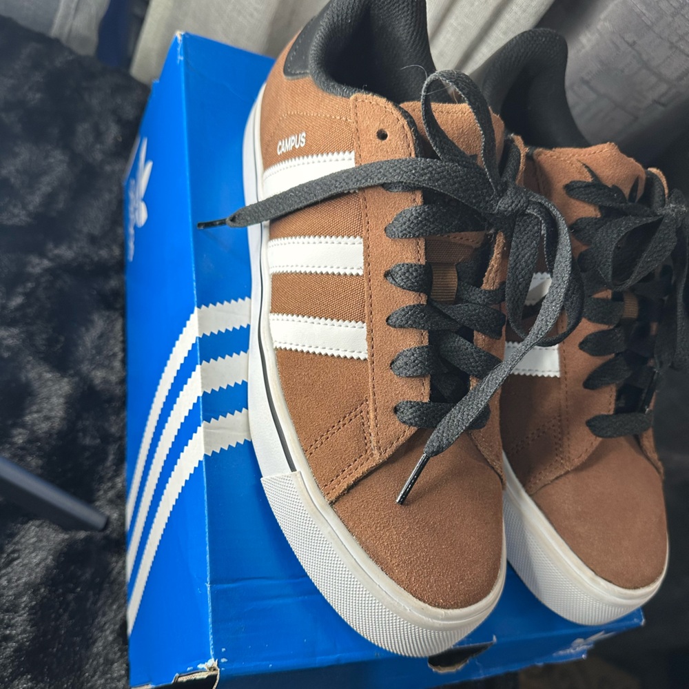 Adidas Tan Sneakers with White Accents